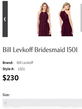 Bill Levkoff Bridesmaid Dress in wine